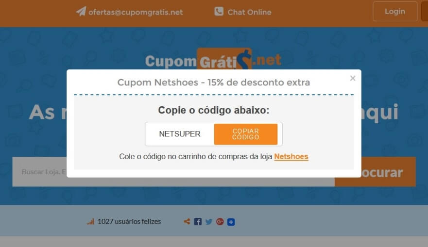 Cupom com 5% de desconto em Roupas na Netshoes →
